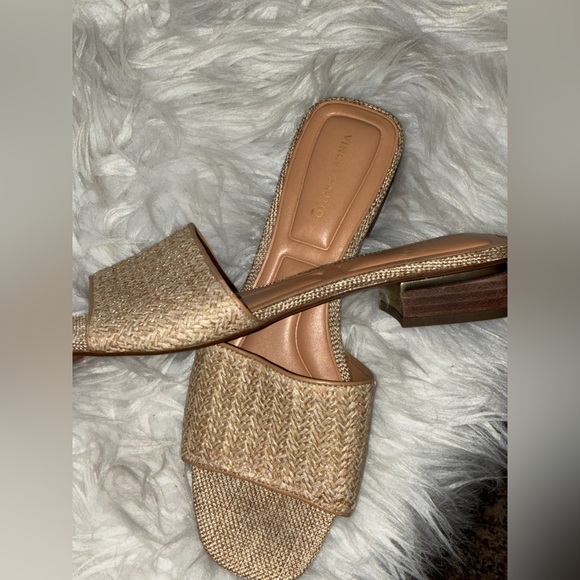 Vince Camuto Cheleahl Woven Block-Heel Slide Sandals Sz 7 - Picture 10 of 11